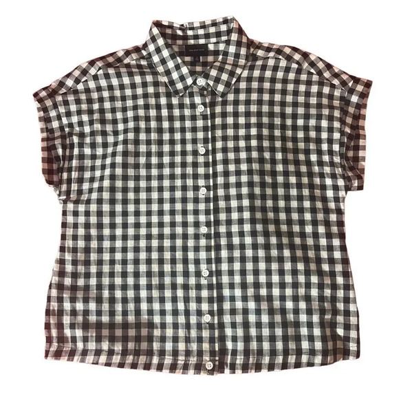 Who What Wear Buffalo Plaid Short Sleeve‎ Button Down 100% Cotton Shirt Size S - Picture 1 of 3